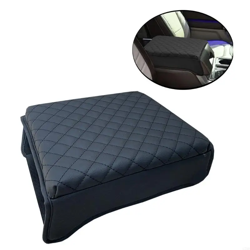 

U75E PU Leather Car Armrest Mat Center Console Arm Rest for Protection Cushion Cover Pads for F150 2015-2020