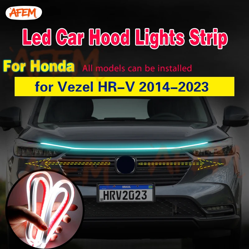 Scan Starting LED For Honda Vezel HR-V Car Hood Light Strip Daytime Running Light Strip Auto Engine Hood Guide Decorative Lamp