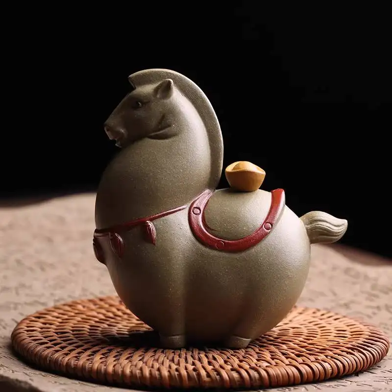 Yixing Purple Clay Pet Figurine, Symbol Of Immediate Wealth, Handmade By Master Craftsman, Premium Kung Fu Set, Can Be Used As A