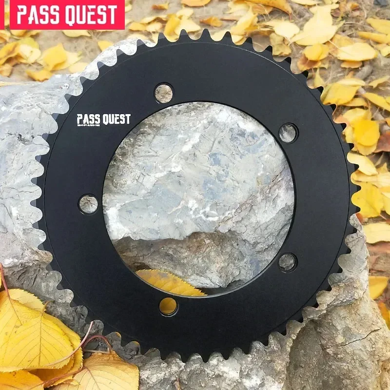 

PASS QUEST-Fixed Gear Chainwheel 130BCD Ground Cog Road Bike Narrow Wide Black Chainring 46-58T Bicycle Accessories