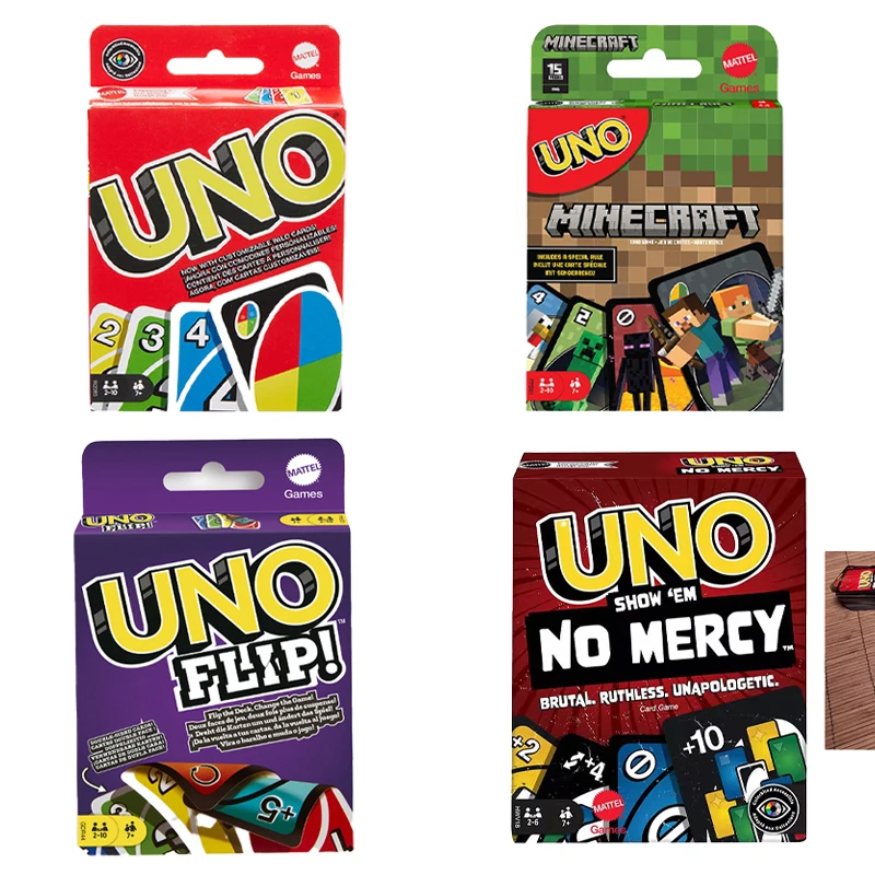 Nuevos juegos UNO genuinos, juego de mesa de entretenimiento divertido familiar, naipes, juguetes para niños, caja de regalo