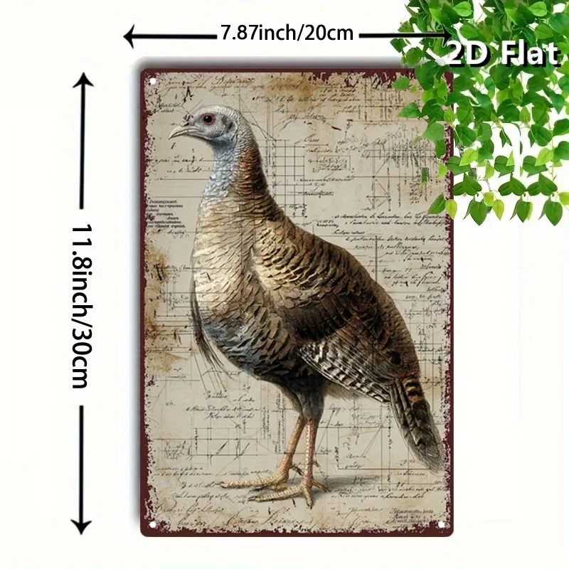 2D Flat - Curious Bird Sign in 2D Flat Design, Unique Decorative Plate, Detailed Diagrams for Wall Art, Vintage Style Poster, Ho