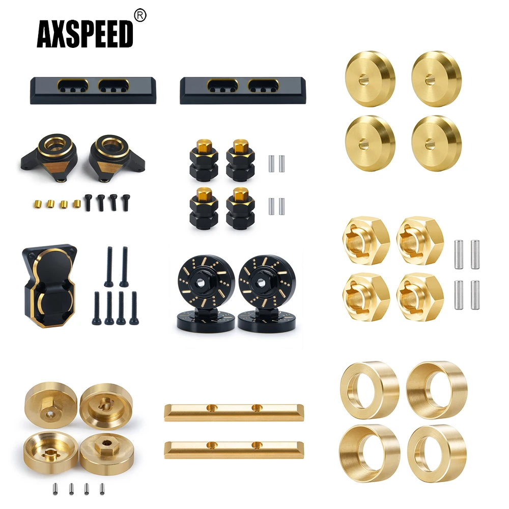 

AXSPEED латунная противовесная ось, крышка корпуса, поворотные кулаки, диски, шестигранный адаптер для 1/24 RC гусеничного автомобиля, осевой SCX24