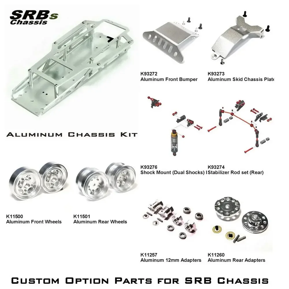 Custom SRB Option Parts Aluminum Chassis/Bumper/ Kit for Tamiya Sand Scorcher Fighting Buggy Champ Car