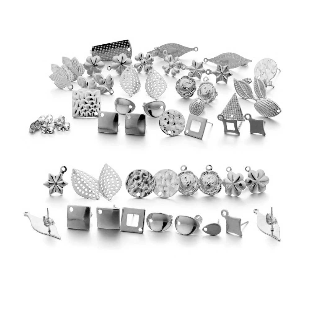 10 stücke Edelstahl Geometrische Runde Ohrring Stud Goldene Ohrringe Basis Mit Ohrring Stecker Anschlüsse Für DIY Schmuck Machen