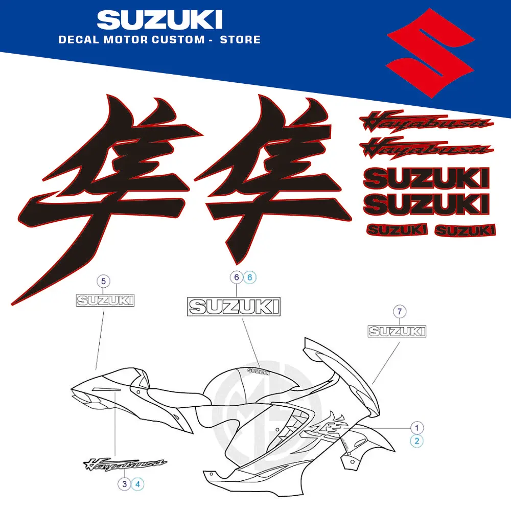 

Body decoration protection sticker motorcycle decal Multi color selection for SUZUKI HAYABUSA GSXR1300 GSX1300R 2021-2024