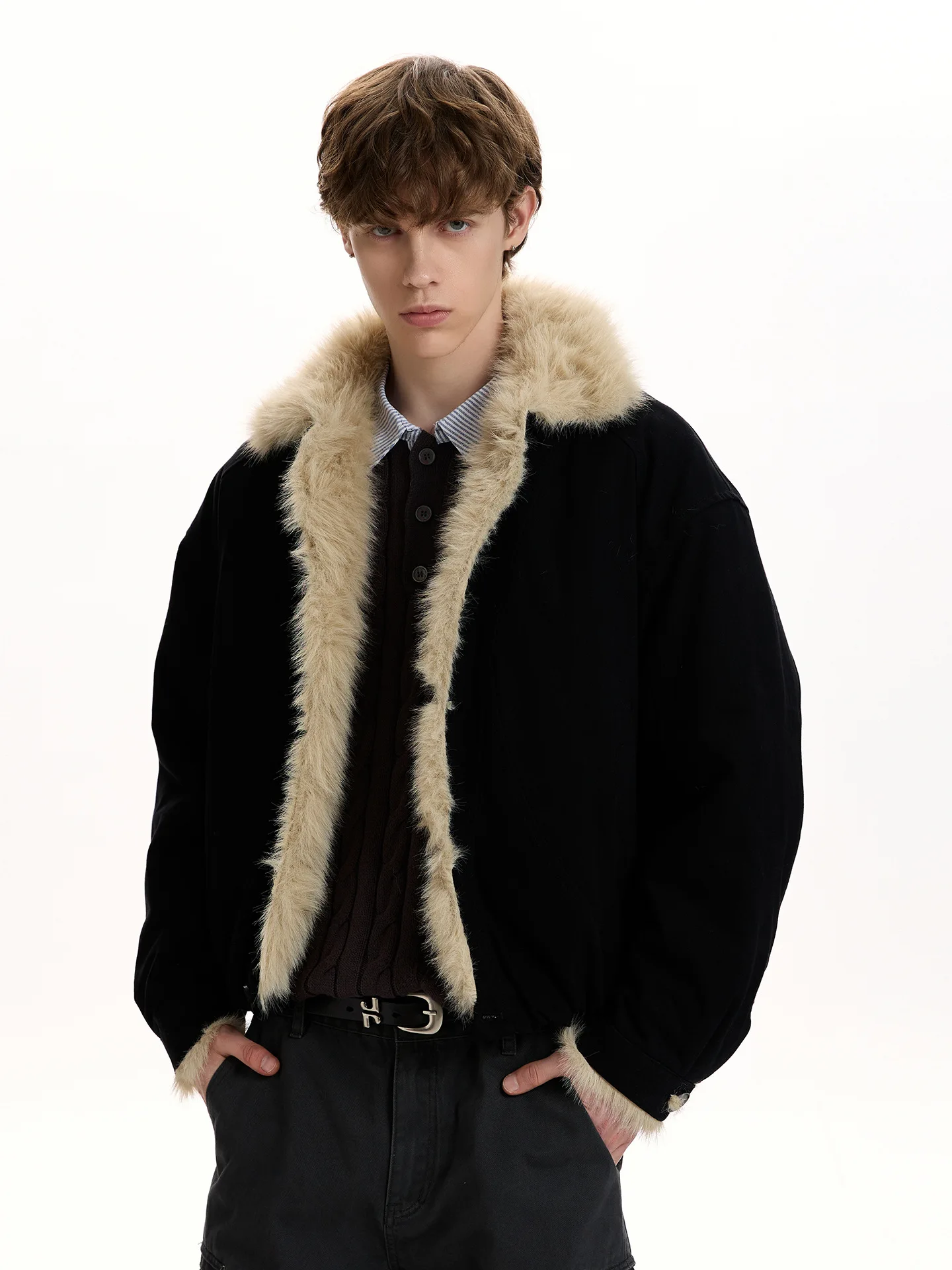 

Fur Collar Eastern Europe Military Jackets Mens Embroidered Slim Party Entertainment Club Night Downtown City Life Hip Western