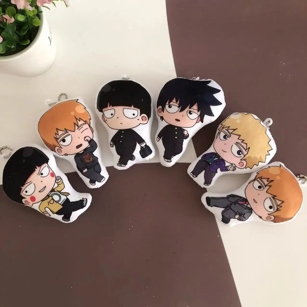 10cm Reigen Arataka Shigeo Kageyama Teruki Hanazawa Ritsu Kageyama Plush Toys Cartoon Kawaii Bag Keychains Christmas Kids Gifts