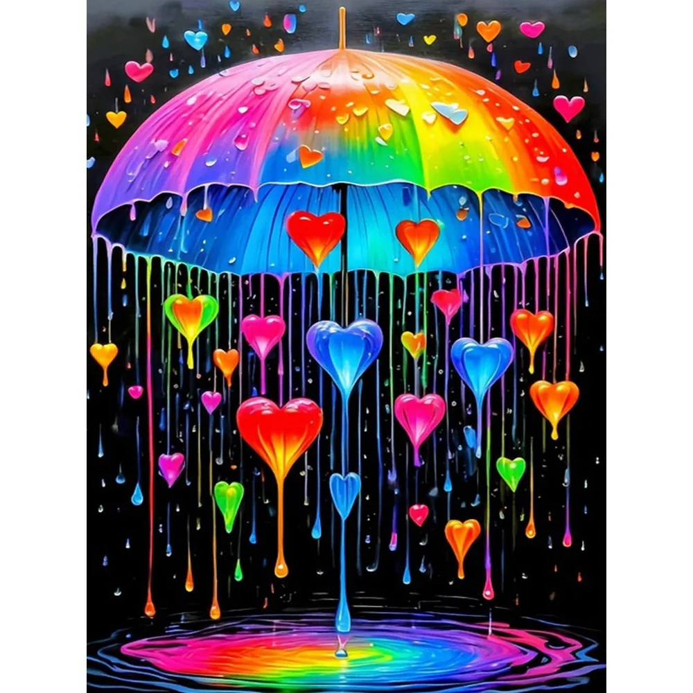 EverShine 5D-Diamant-Malerei-Set, Regenschirm-Stickerei, Herz, voller Bohrer, Mosaik, bunt, DIY-Kunsthandwerk für Erwachsene, Dekoration für Zuhause