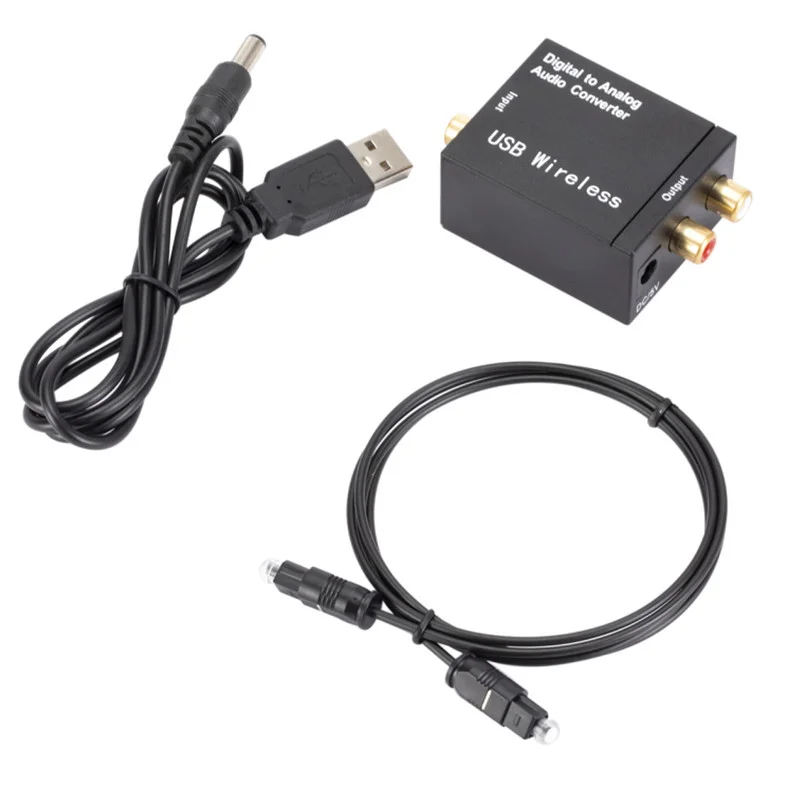 Conversor de Áudio Digital para Analógico, Suporte Bluetooth, Fibra Óptica, Toslink, Sinal Coaxial, RCA, R, L, Decodificador, SPDIF, DAC