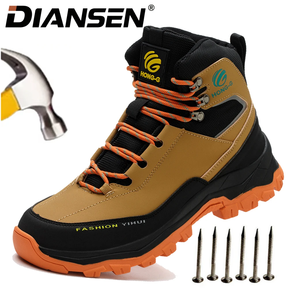 

Slip Resistant Safety Shoes Comfortable Work Sneakers Anti-Puncture Anti-smash Work Shoes High Top Boots Work Waterproof Boots