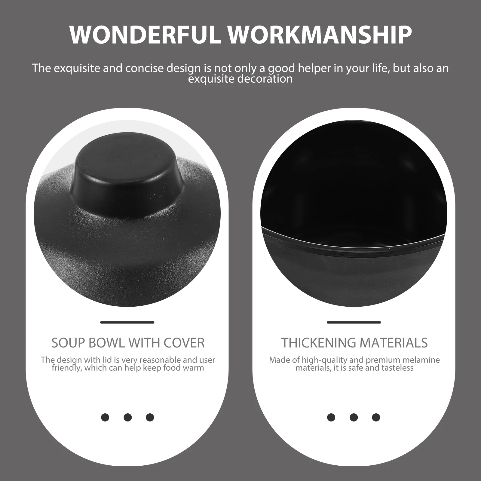 

Premium Miso Japanese Style Melamine Storage Bowl With Lid For Rice Clam Soup Restaurant Kitchen Supplies Exquisite Soup Rice