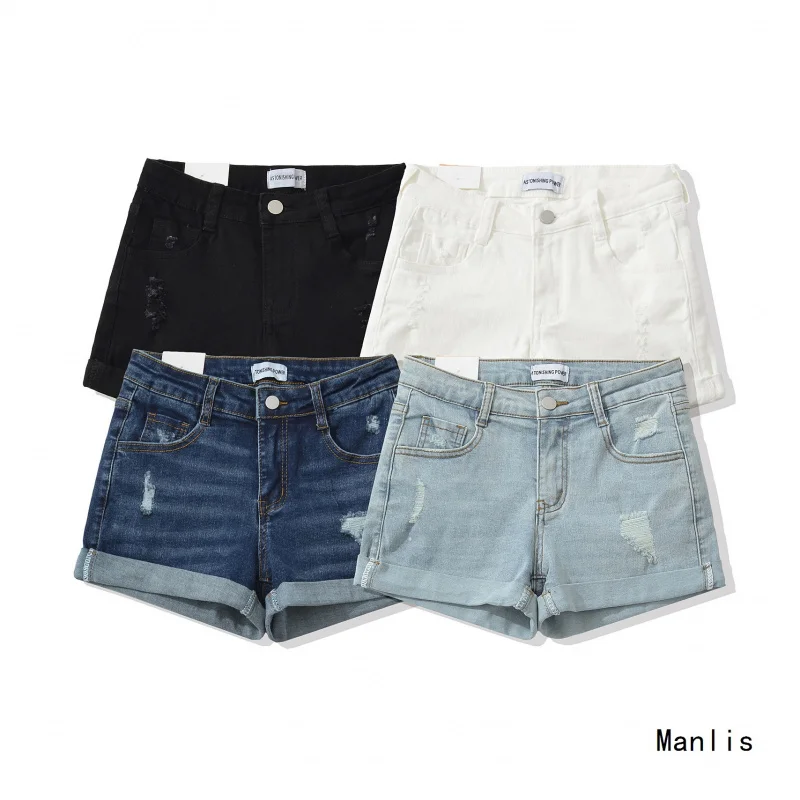 

American Hot Girl Sexy Low Waist Denim Shorts for Women2025Summer Slimming Washed Frayed Hot Pants Trend