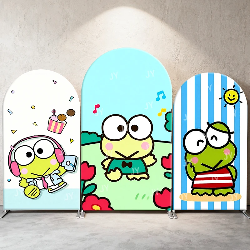 

Keroppi Cartoon Friends Theme Arch Backdrop Cover Sweet Festive Scene For Kids Birthday Baby Shower Photo Booth Decor Background