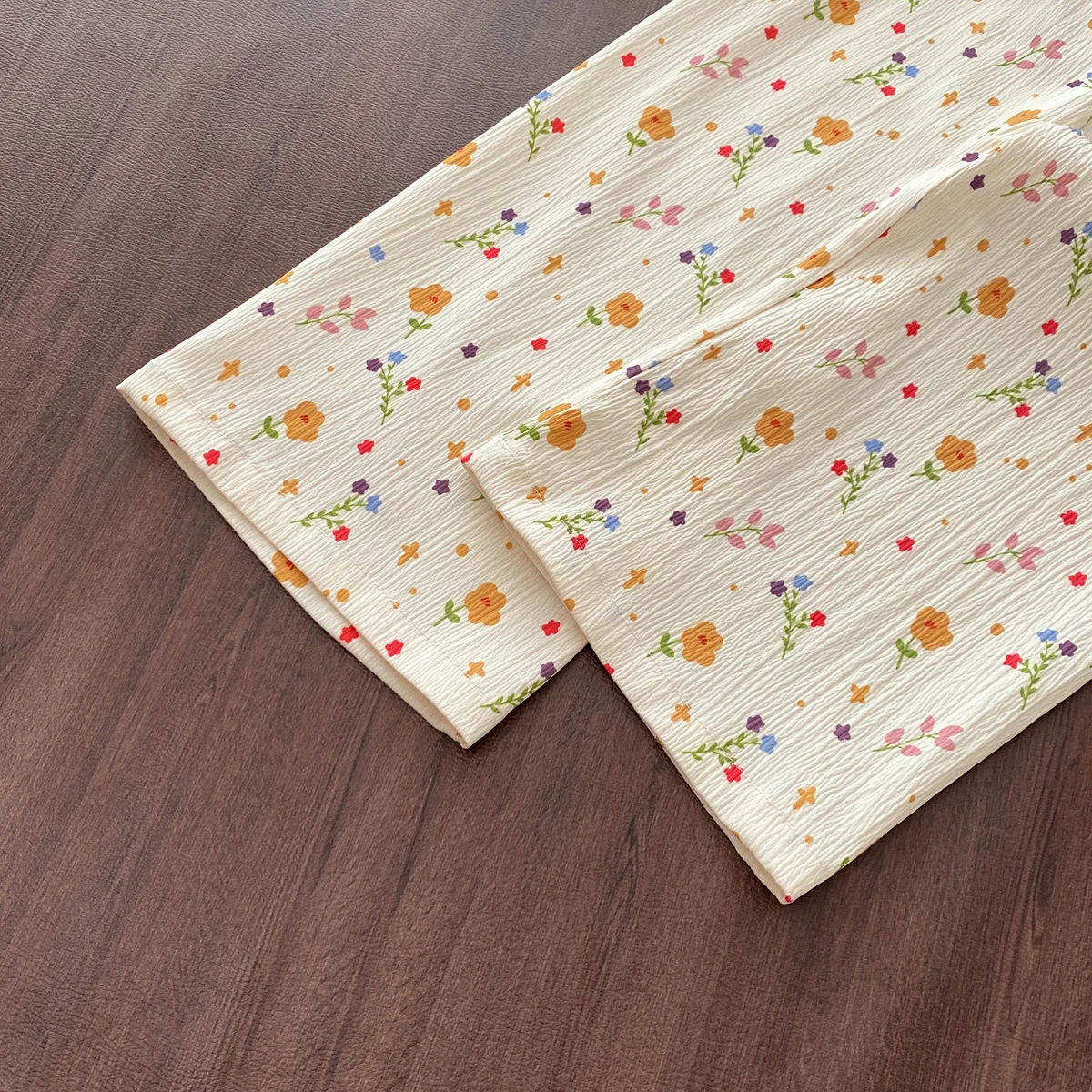 Humor Bear Mädchen-Kleidungssets, Herbst, Blumenmuster, offene Knopfleiste, langärmelige, gerade geschnittene Hosen, 2-teiliger Kinderkleidungsanzug – Detail 7