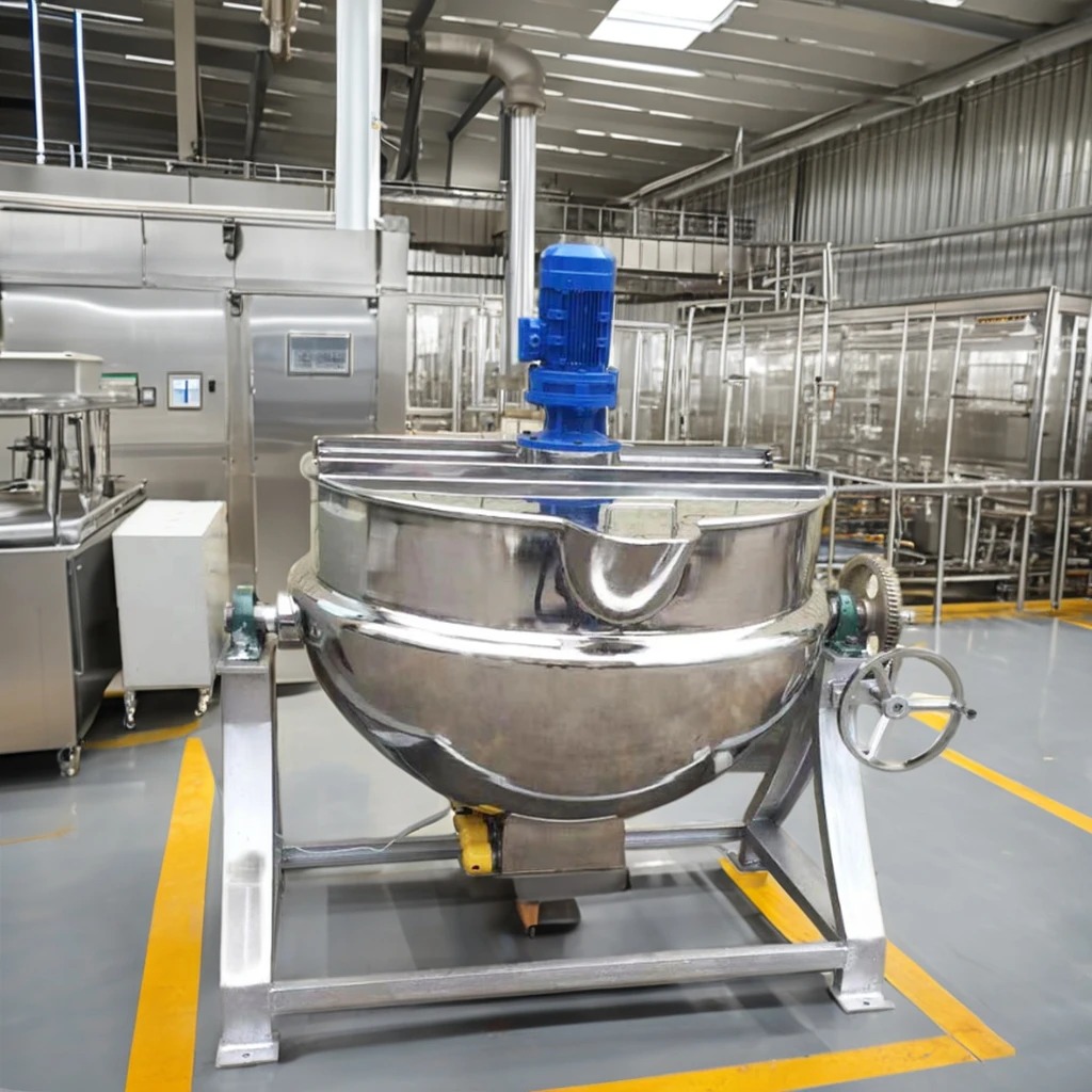Jacketed Kettle Electric Heating Gas Steam Chili Sauce Hot Pot Base Stir Fry Machine Food Mixer Commercial Stainless Steel