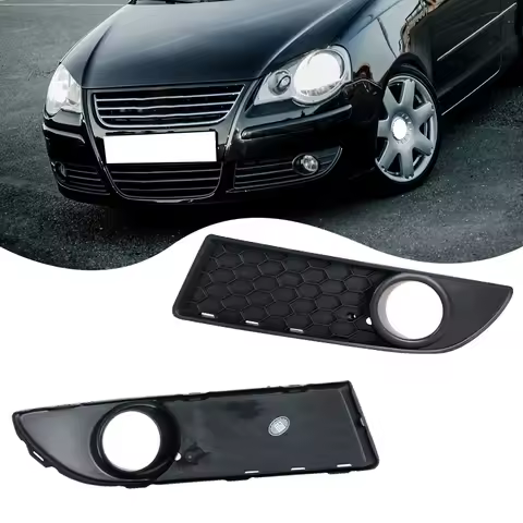 For VW Polo GTI MK4 9N3 2005 2006 2007-2009 Car Fog Lamp Frame Front Bumper Lamp Shade Centre Mesh Honeycomb Grid Accessories