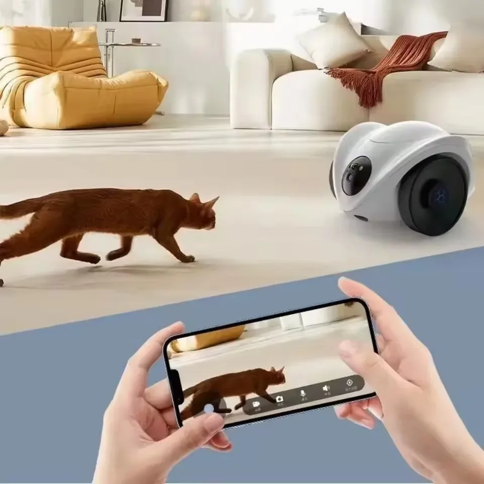 HD 3MP كاميرا الحيوانات الأليفة المتنقلة واي فاي CCTV تتبع أغذية الحيوانات الأليفة قطرة اللون للرؤية الليلية اتجاهين كاميرا المنزل V360 برو كاميرات مراقبة للمنزل