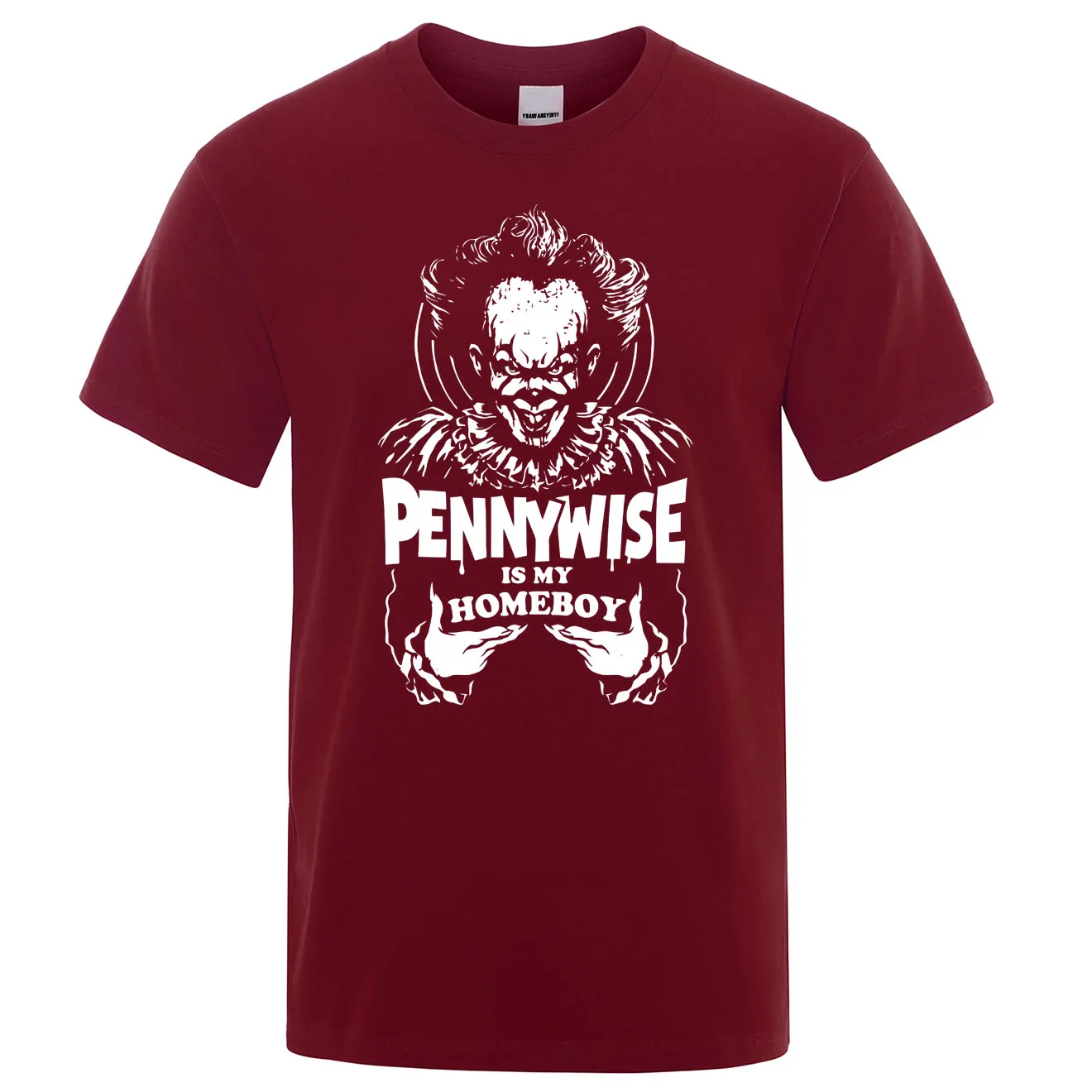 

Summer 100% Cotton O Neck Men Short Sleeve T-Shirt Clown is my homeboy Tops Pennywise It Halloween Horror Unisex T Shirt