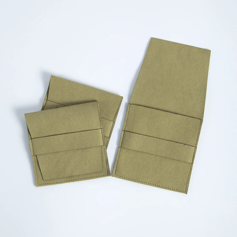20 Stuks 6.2x6.2cm 8x8cm Sieraden Microfiber Strip Tas Ringen Oorbellen Studs Hanger Ketting Organizer Envelop Pouch Bruiloft gunsten - afbeelding 1