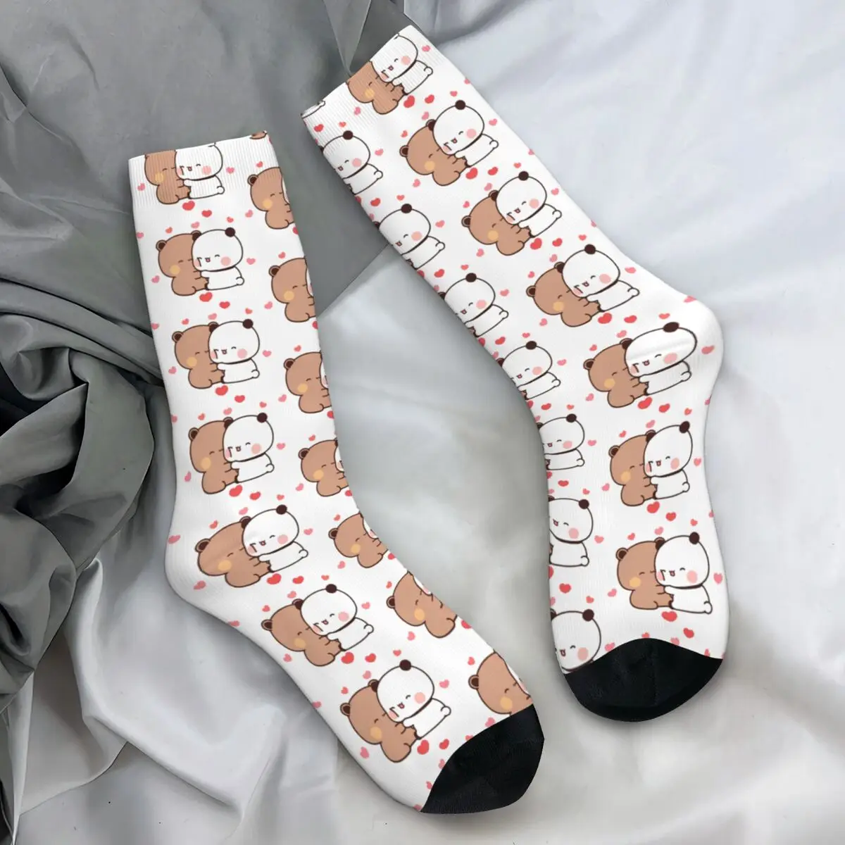 Peach And Goma Bubu Dudu Balloon Stockings Cute Bear Custom Korean Socks Autumn Non Skid Socks Men Running Sports Quality Socks