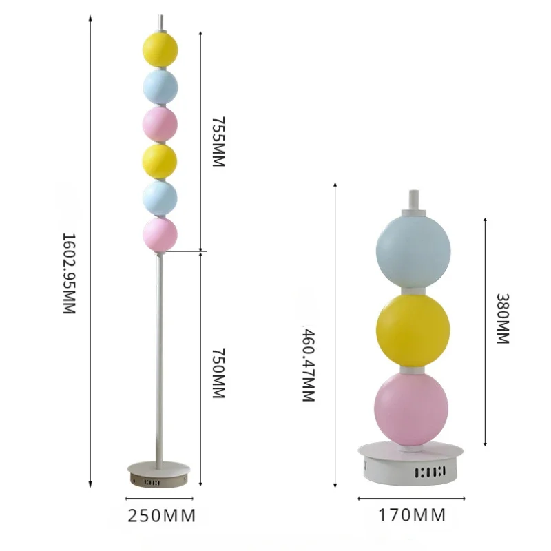 Imagem -06 - Arco-íris Candy Floor Lamp Led Light Sala de Estar Decoração Home Standing Lamp Colored Glass Balls Abajur Sofá Quarto Mesa de Cabeceira