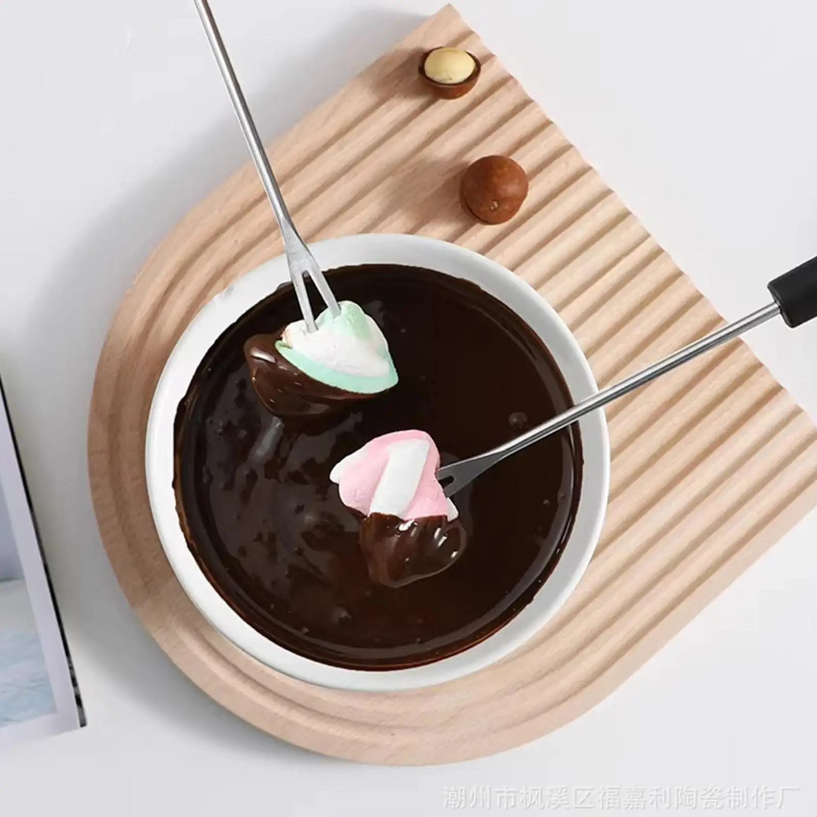 

Набор кружек для фондю с вилкой, 220 мл, мини-портативная керамическая чашка для плавления, персональная кружка для плавления сыра и масла для карамельных десертов, закусок