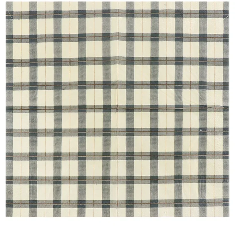 10/20pcs/pac 2-Ply New Plaid Printing Paper Napkins Colorful Napkins Wedding Hotel Party Paper Mouth Cloth Restaurant with Paper