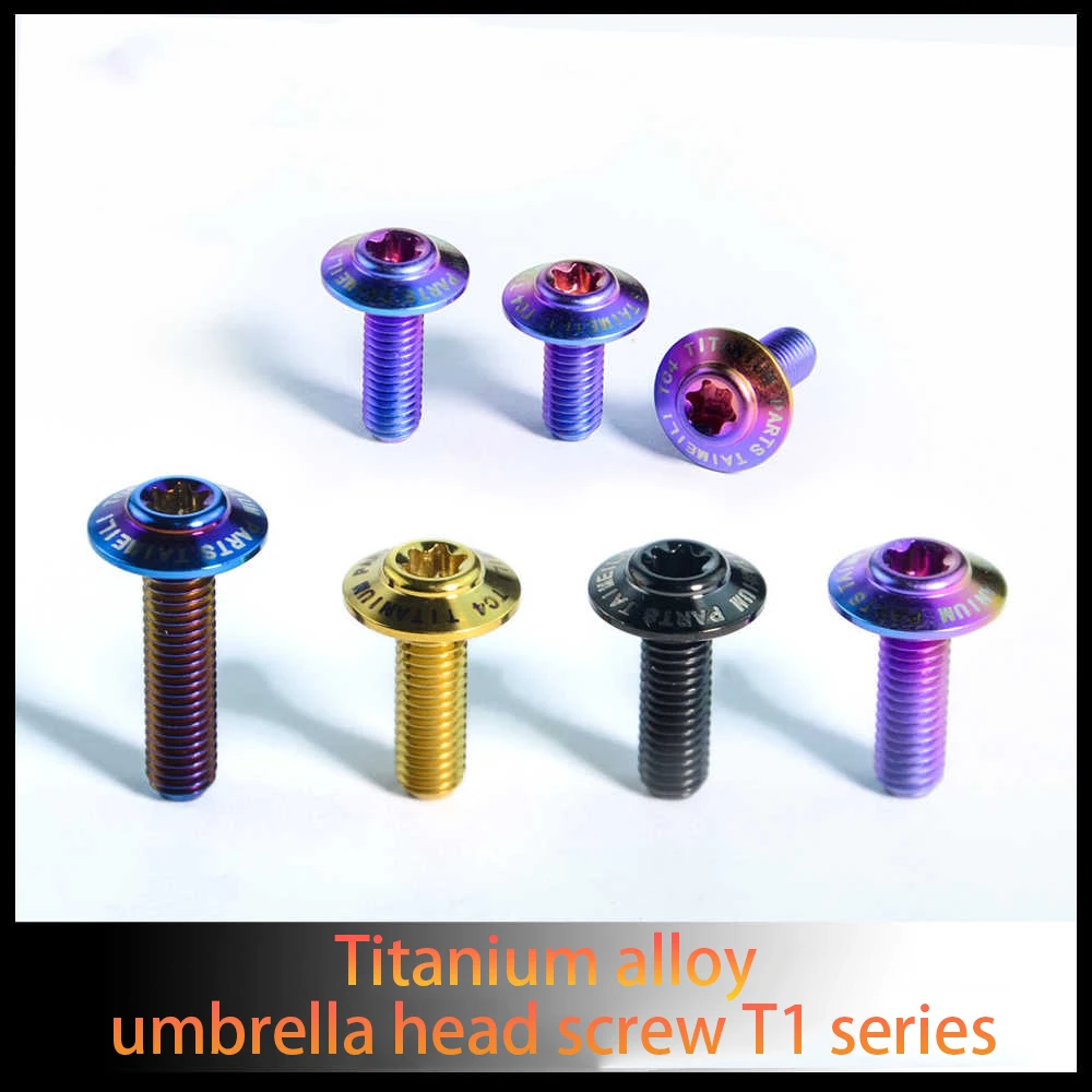 1-10pcs Ti Bolt M5x12/15/20/25mm Titanium Alloy Umbrella Head Screw T1 Series Motorcycle Modification