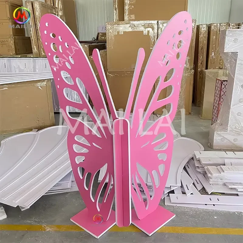 Acrylic Butterfly Display Stand for Baby Shower Wedding Party Decoration Clear Panel Bracket Event Backdrop Photo Prop Clear