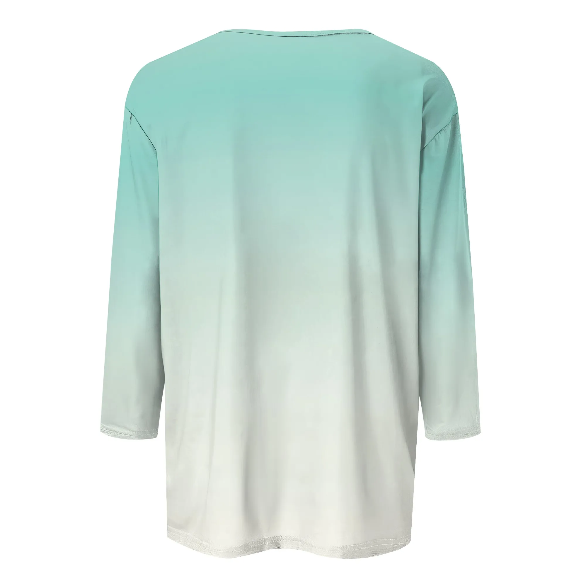 ฤดูใบไม้ร่วงสําหรับผู้หญิงY2K 3/4 แขนเสื้อVคอTeeเสื้อDressyเสื้อลําลองTie Dye 2025 3/4 ความยาวแขนเสื้อ