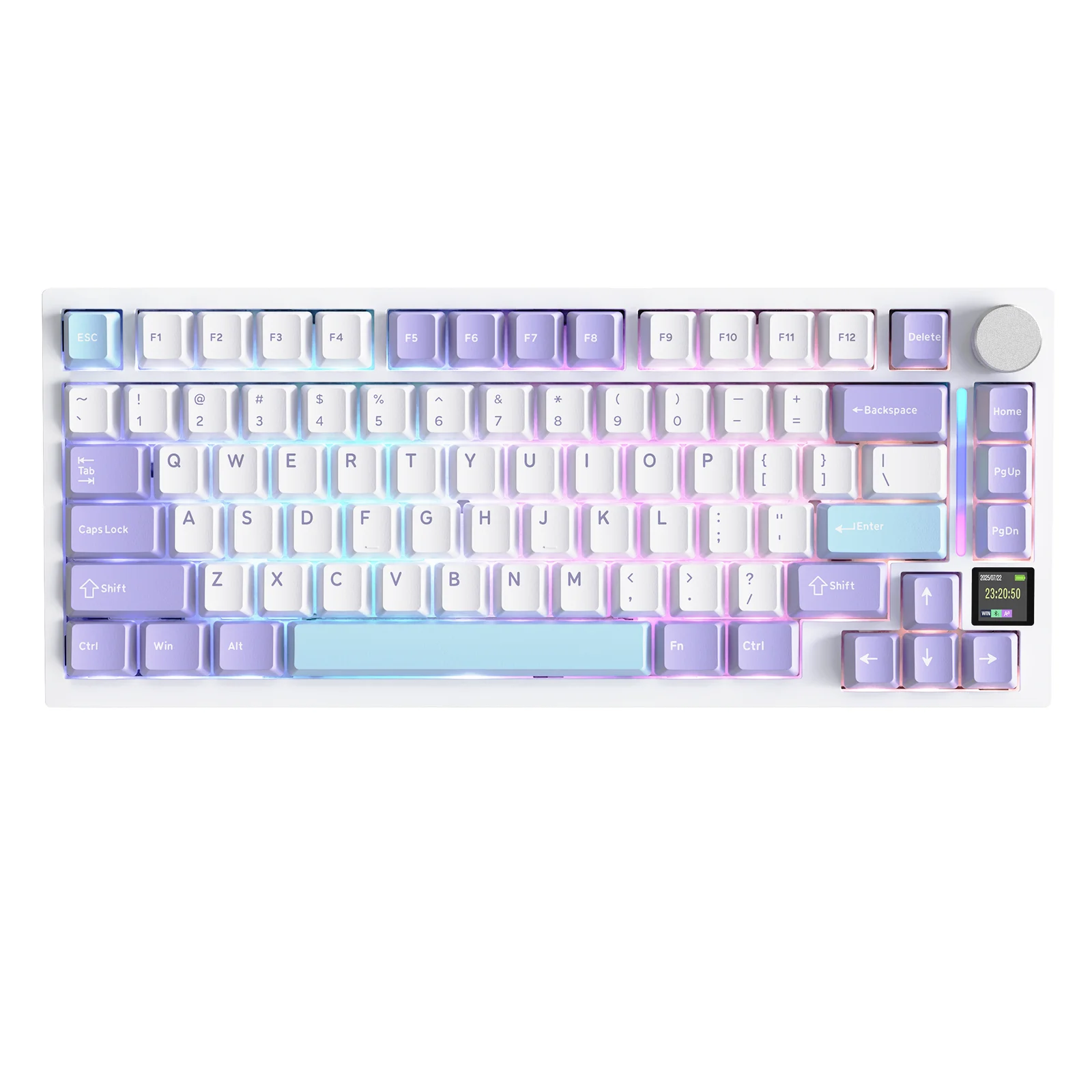 Attack Shark X820Ultra Draadloos 75% mechanisch gamingtoetsenbord met scherm en knop Hot-swappable 2,4GHz/BT/bedraad RGB