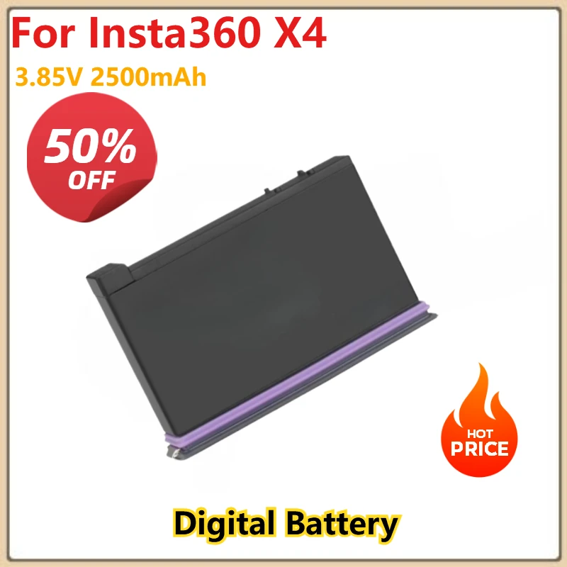 

Digital Battery 3.85V 2500mAh For Insta360 X4 Li-ion Batteries Fast Charging Case Storage Box 360 Panoramic Action Cameras