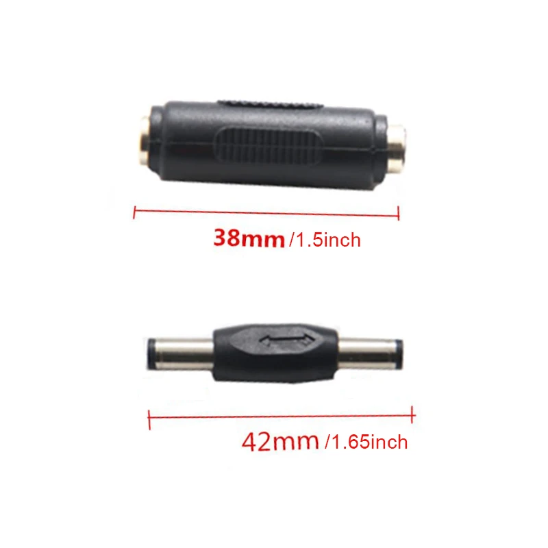 5.5mm*2.1mm Male To Male DC Power Plug Jack and Female To Female Socket Connector For CCTV Camcer Panel Mounting Adaptor