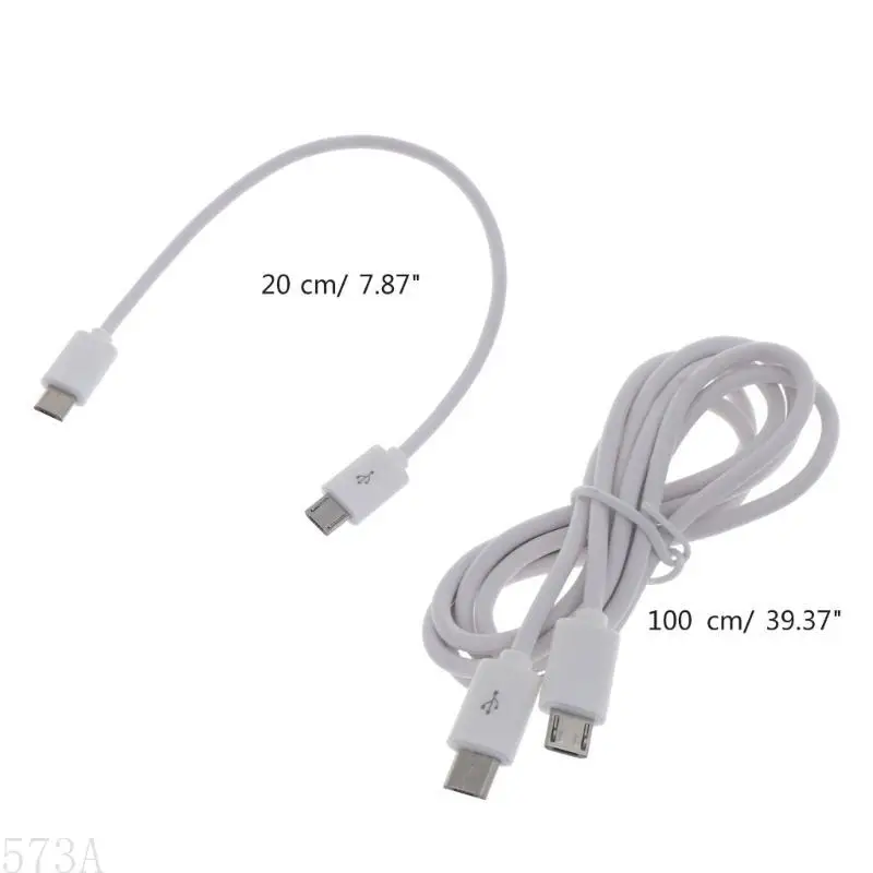 573a 1 pc 25cm/100 micro USB mannelijk tot micro mannelijke converter otg adapter datakabel witte kleur