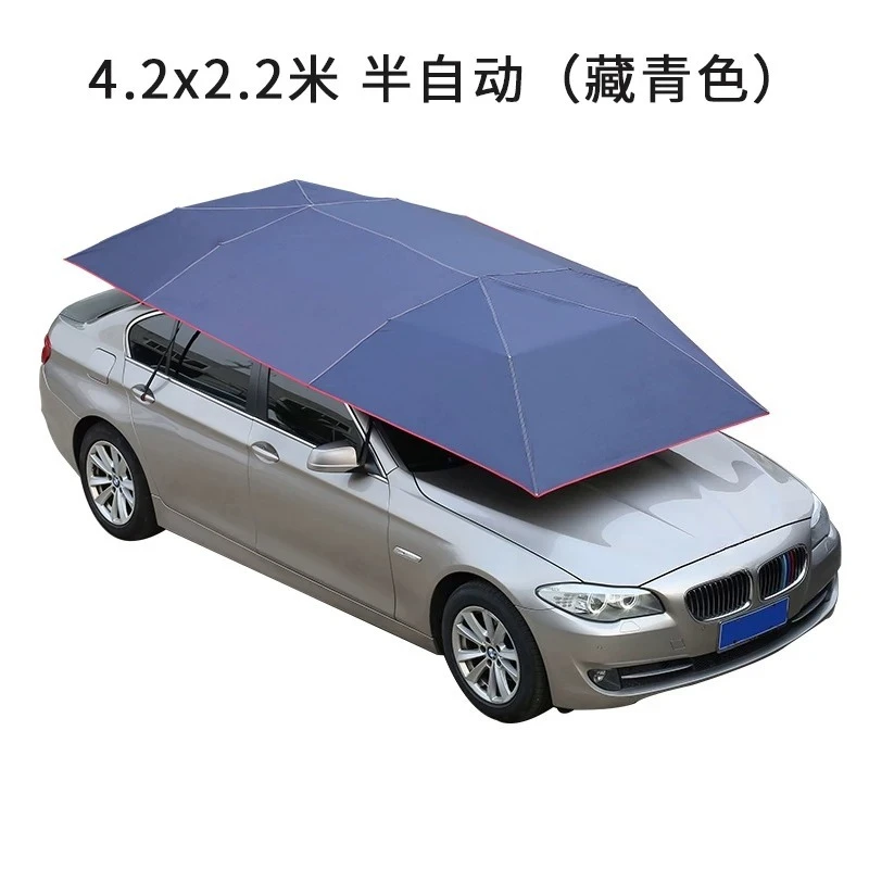 Semi‑Automatic Folding Car Canopy, Mobile Heat‑Insulated Car Cover Outdoor Sun‑Shade Cooling Shelter