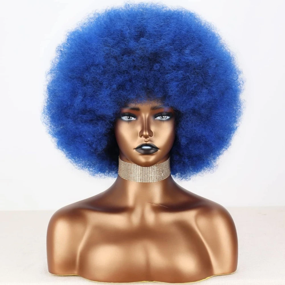 Synthetische korte pruiken Afro Kinky krullende pruiken met pony voor zwarte vrouwen Bruin Rood Gemengde kleur Lijmloos Rose Net Dagelijks cosplaygebruik