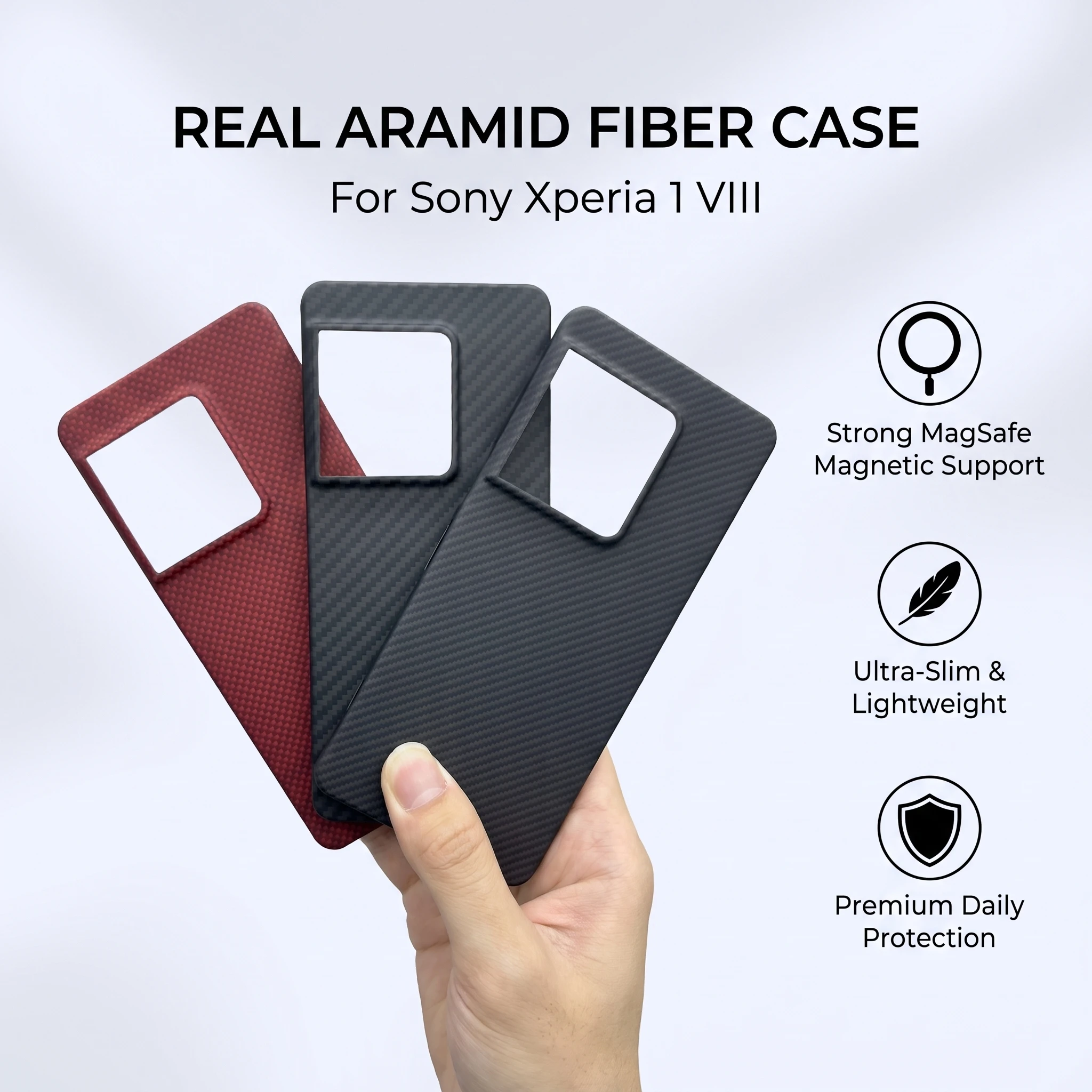 Ultra Thin Magnetic Case for Sony Xperia 1 VIII Slim Matte Shockproof Back Cover Wireless Charging Shell for 1 Mark VIII