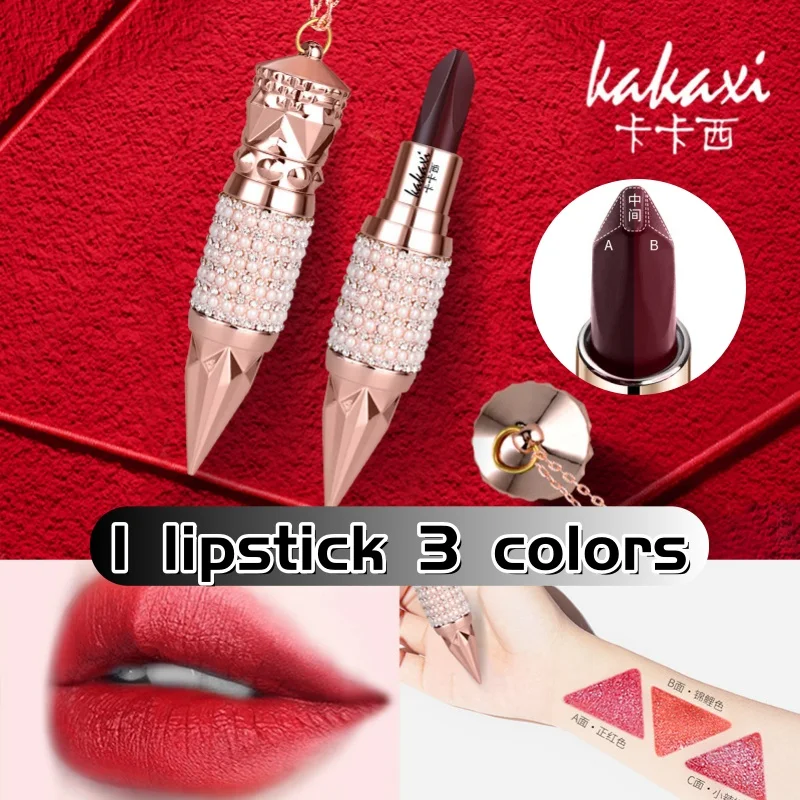 

Kakaxi Queen's Scepter Three Color Lipstick 1 Lipstick Three Colors Matte Matte Long-lasting Moisturizing Lip Balm