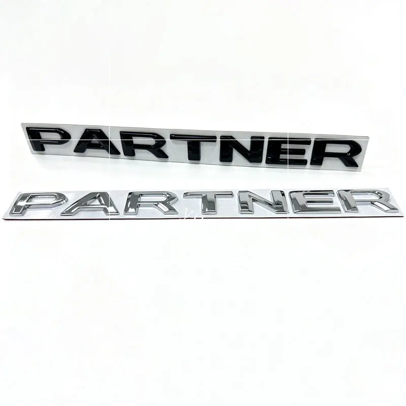 PARTNER For Peugeot Partner Logo Camper Cargo Van MK3 refit Metal Badge Stickers Car Rear Trunk Body Emblem Auto Accessories