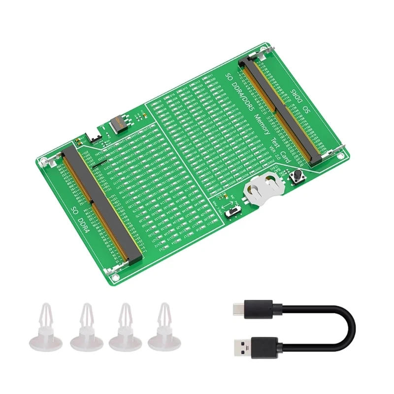 DDR4/5 Memory Test Card Notebook DDR4/DDR5 Two-In-One Memory Tester Tool With Light Tester Diagnosis Card Memory