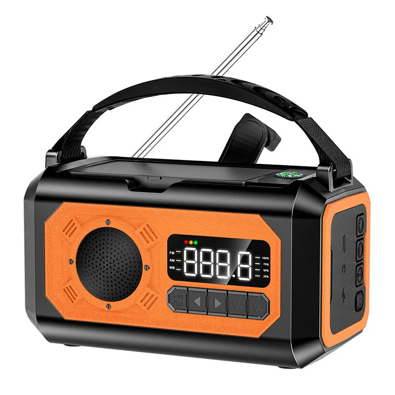 

Outdoor Hand Cranked Power Generation Emergency Radio, Solar Flashlight, Multifunctional Mobile Phone Charging Alarm SOS