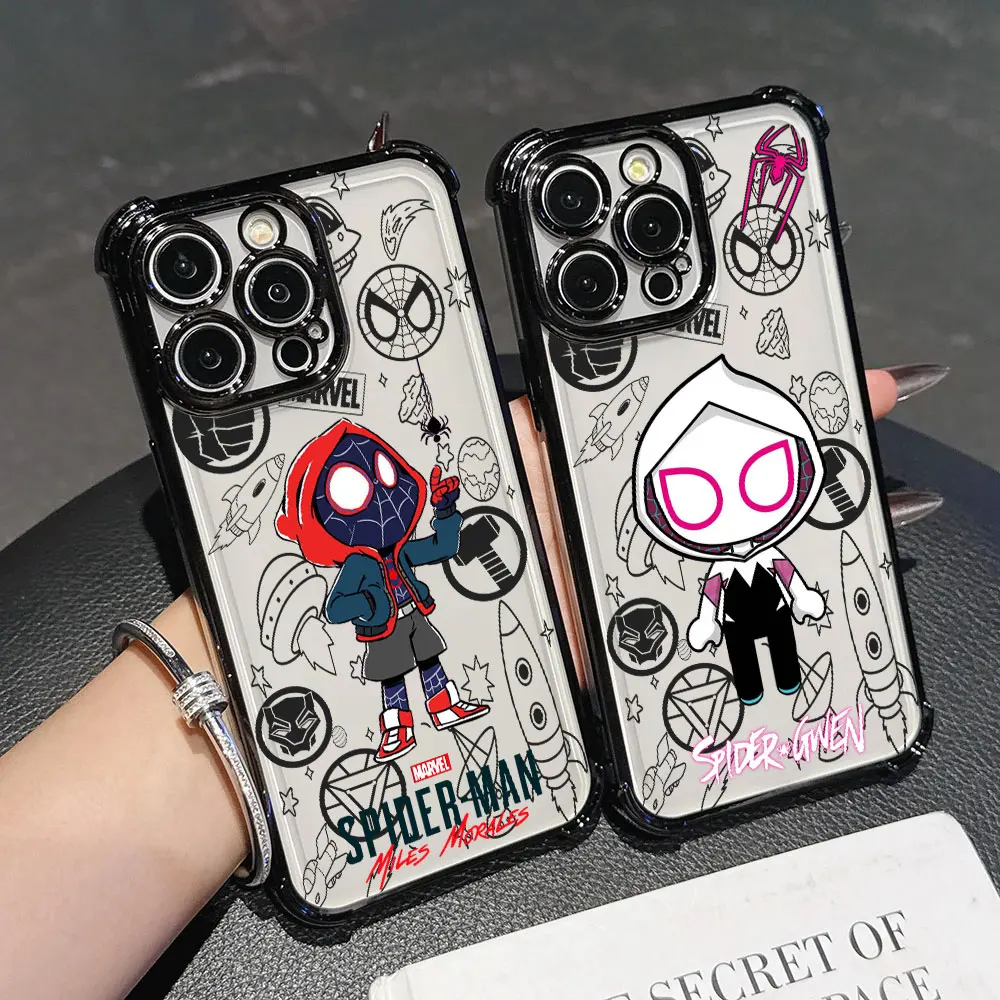 

SPIDERMAN Miles Morales Spider Gwen Phone Case For Redmi Note 15 Pro 14 13 12 11 A7 15 Pro Plus 15A 15C 14C 13C 12C Marvel Cover
