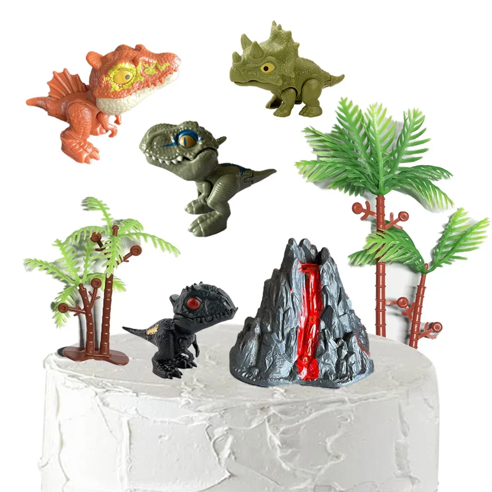 

2pcs Dinosaur Cake Decorations Jurassic World Dinosaur Snap Squad Collectibles Kid Dino Birthday Gifts Supplies