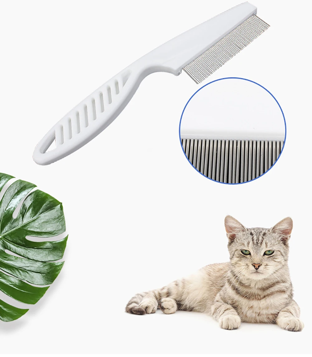 Pet Comb for Dog Cat Ferret,  Groomer Removes Tangles & Knots, Tear Stain Removal, Stainless Steel Pins 18cm/7in