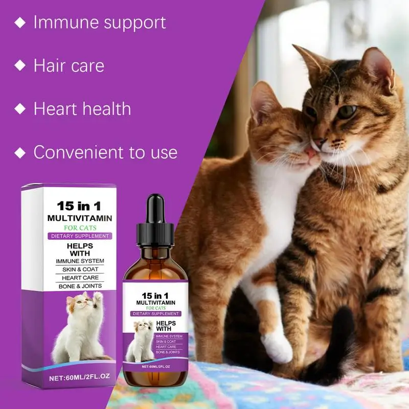 15 In 1 Body Care Drops For Cats 15 In 1 Body Care Drops Drops Daily Supplement 60ml Body Care Drops For Supports Joint Care