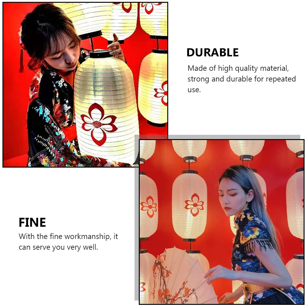 

2Pcs Beige Winter Melon Lanterns Decorative Foldable Pattern Festival Paper Outdoor Lanterns for Home