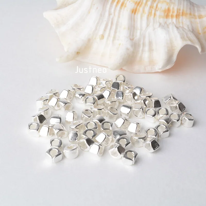 solid 925 sterling silver sector charm beads, spacer loose bead with 1.9mm hole jewelry diy components accessories