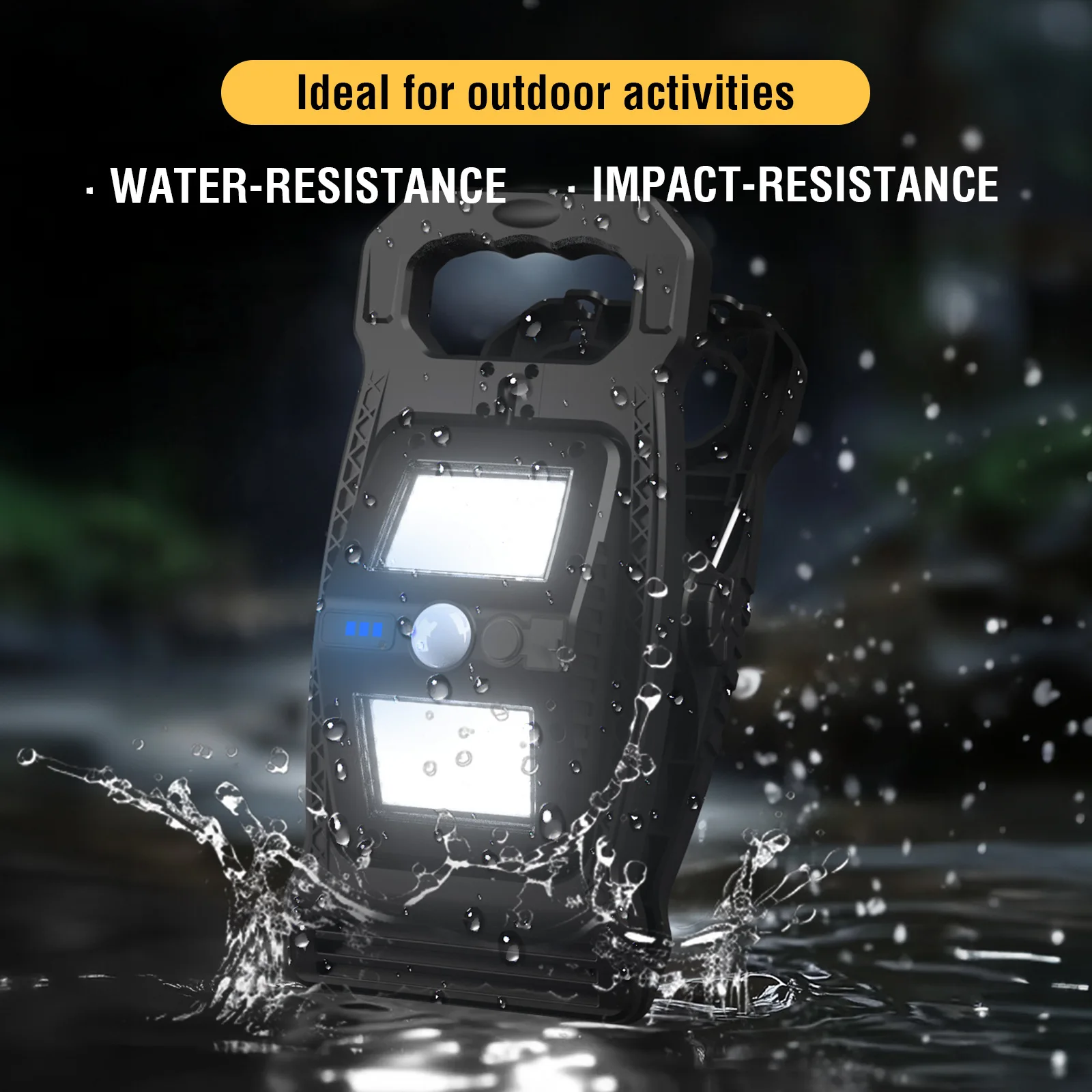 Super Bright Solar-powered Motion Sensor Wall Light Multi-Functional Outdoor Yard & Camping Clamp Lamp