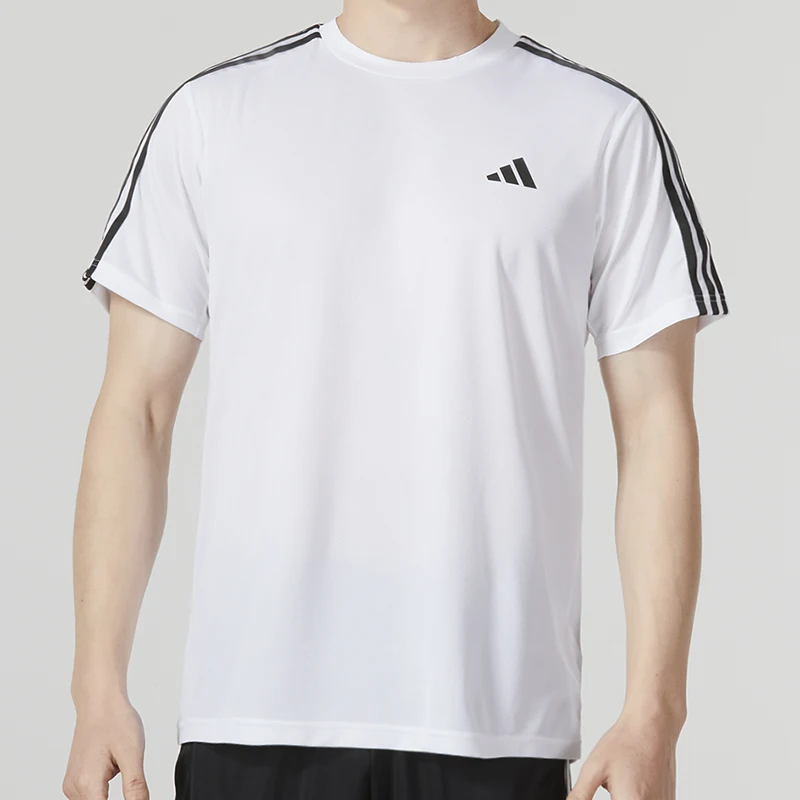 

Adidas Men's Short-Sleeved Running Fitness T-Shirt Quick-Drying Breathable Sports Training Clothing Ib8151
